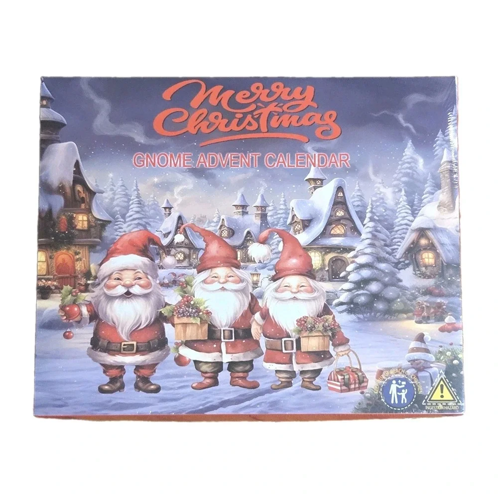 Christmas Advent Calendar 24pcs Merry Christmas Collectible Gnomes See Below